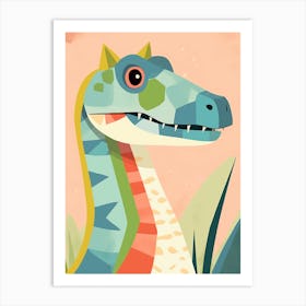 Colourful Dinosaur Baryonyx 2 Art Print