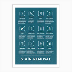 Bohemian Laundry Guide With Stain Removal   Art Print