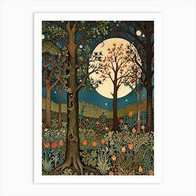 William Morris Moonlight In The Woods 14 Art Print