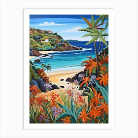 Little Cove Beach, Australia, Matisse And Rousseau Style 1 Art Print