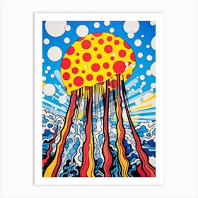 Polka Dot Pop Art Jelly Fish 6 Art Print