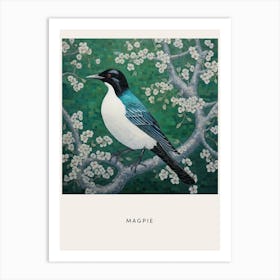 Ohara Koson Inspired Bird Painting Magpie 6 Poster Art Print