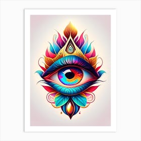 Inner Vision, Symbol, Third Eye Tattoo 1 Art Print