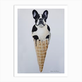 Icecream French Bulldog Art Print