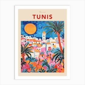 Tunis Tunisia Fauvist Travel Poster Art Print