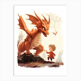 Peaceful Dragon And Kids 7 Art Print