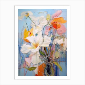 Abstract Flower Painting Moonflower 3 Art Print