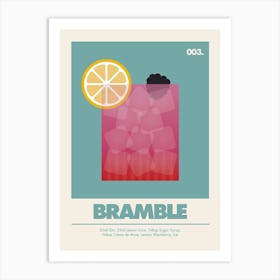 Bramble, Cocktail Print (Light Teal) Art Print