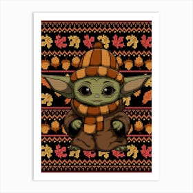 Fall Yoda Sweater 1 Art Print