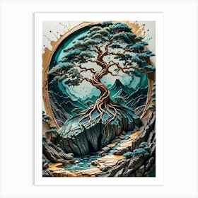 Golden Tree of Harmony 1 Art Print