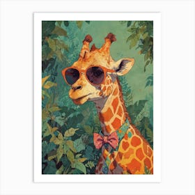 Giraffe In Sunglasses 3 Art Print