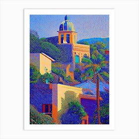 San Mateo, City Us  Pointillism Art Print