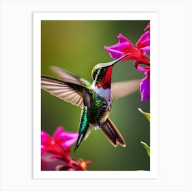 Male Ruby Throated Hummingbird -Reimagined 9 Art Print