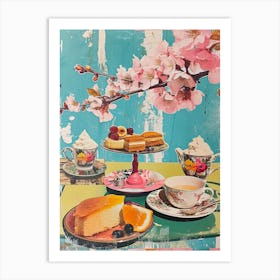 Kitsch Afternoon Tea Retro Collage 4 Art Print