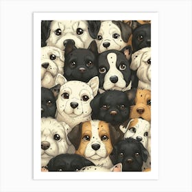 Perfectly Repeatable Artwork With Cute Dog Faces 29 Art Print