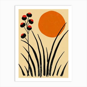 Sunset In The Grass 4 Art Print