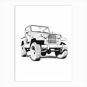 Jeep Wrangler Line Drawing 14 Art Print