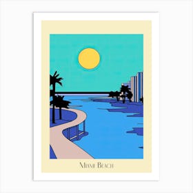Poster Of Minimal Design Style Of Miami Beach, Usa 6 Art Print