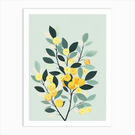 Alder Tree Flat Illustration 4 Art Print