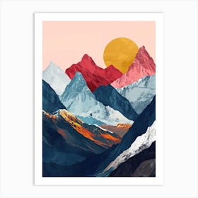 Sunset Peaks 5 Art Print