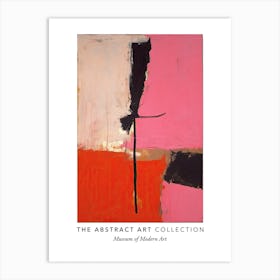 Pink And Black Abstract Painting 3 Exhibition Poster Art Print