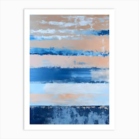 Blue And Beige Abstract Painting Art Print