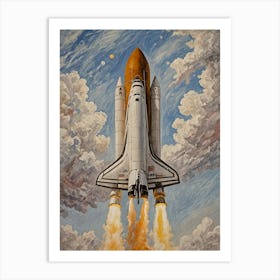 Space Shuttle Launch Art Print