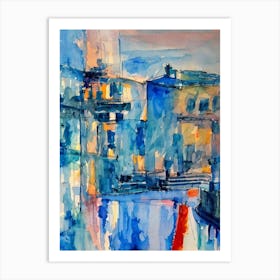 Port Of Genoa Italy Abstract Block 1 harbour Art Print