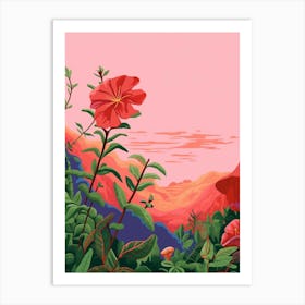 Boho Wildflower Painting Wild Petunia Art Print