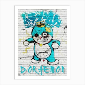 Doraemon Crazy Art Print