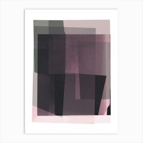 POLAROID PINK - Retro Vintage Textured Collage w. Tonal Layers of Pink and Black Minimalist Abstract by "Colt x Wilde" Art Print