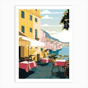 Sorrento, Italy, Flat Pastels Tones Illustration 3 Art Print