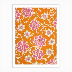 Jasmine Floral Print Retro Pattern 1 Flower Art Print