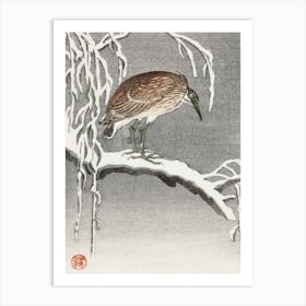 Heron On Snowy Tree Branch (1925 1936), Ohara Koson Art Print