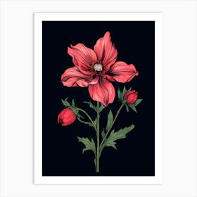 Red Anemone Flower 1 Art Print