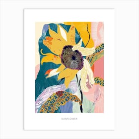 Colourful Flower Illustration Poster Sunflower 1 Art Print
