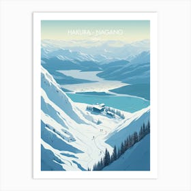 Poster Of Hakuba   Nagano, Japan, Ski Resort Illustration 3 Art Print