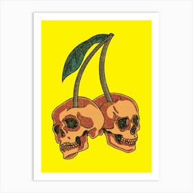 Cherry Skulls Art Print