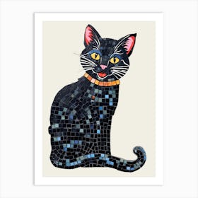 Black Cat Mosaic 2 Art Print