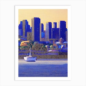 Oakland, City Us  Pointillism Art Print