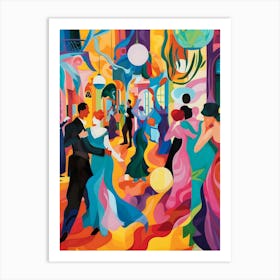 Matisse Inspired, Dancers At The Ball, Fauvism Style Art Print
