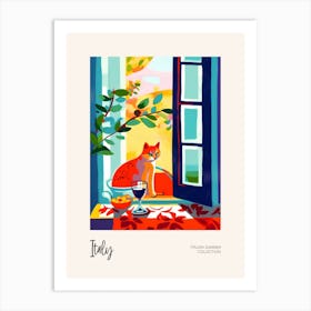 Cat On Window Matisse 2 Italian Summer Collection Art Print