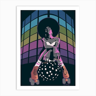 Disco Roller Queen Art Print