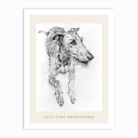 Scottish Deerhound Dog Line Sketch 1 Poster Art Print