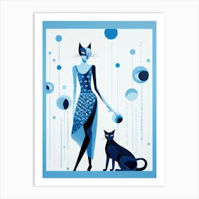 Blue Cat 11 Art Print