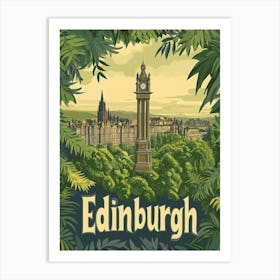 Aihrgdesign A Mid Century Modern Travel Poster For Edinburgh 5 Art Print