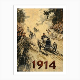 Aihrgdesign A Vintage Poster Of An Automobile Rally In 1914 F 63d1aa70 B211 4126 B81c 97a86cd0b556 3 Art Print