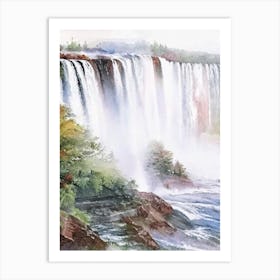 Horseshoe Falls, Canada Water Colour  (2) Art Print