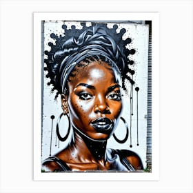 Graffiti Mural Of Beautiful Black Woman 401 Art Print