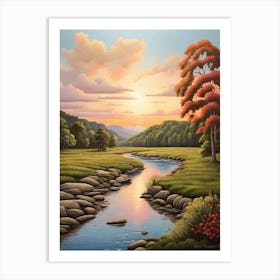 Sunset River Art Print